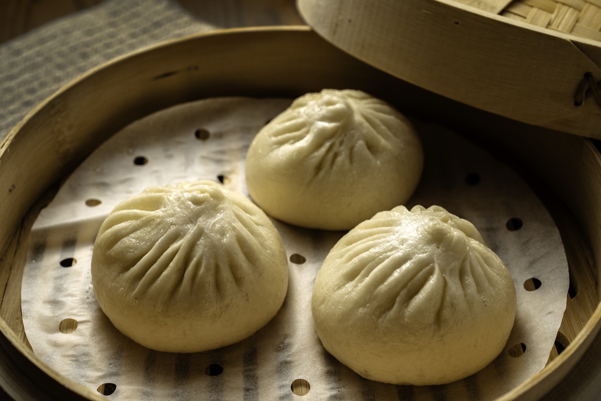 Pork shrimp and egg steamed bun at Din Ding Dumpling House